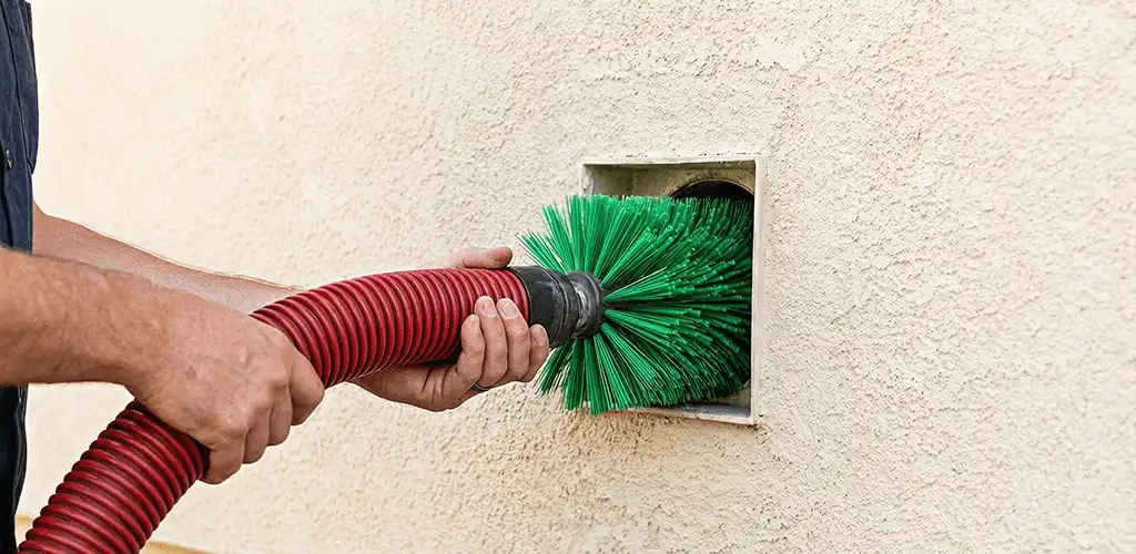 Air duct cleaning brush removing debris from a vent opening in Clearwater, FL