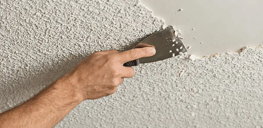 Popcorn ceiling removal scraping off textured ceiling finish in Clearwater, FL