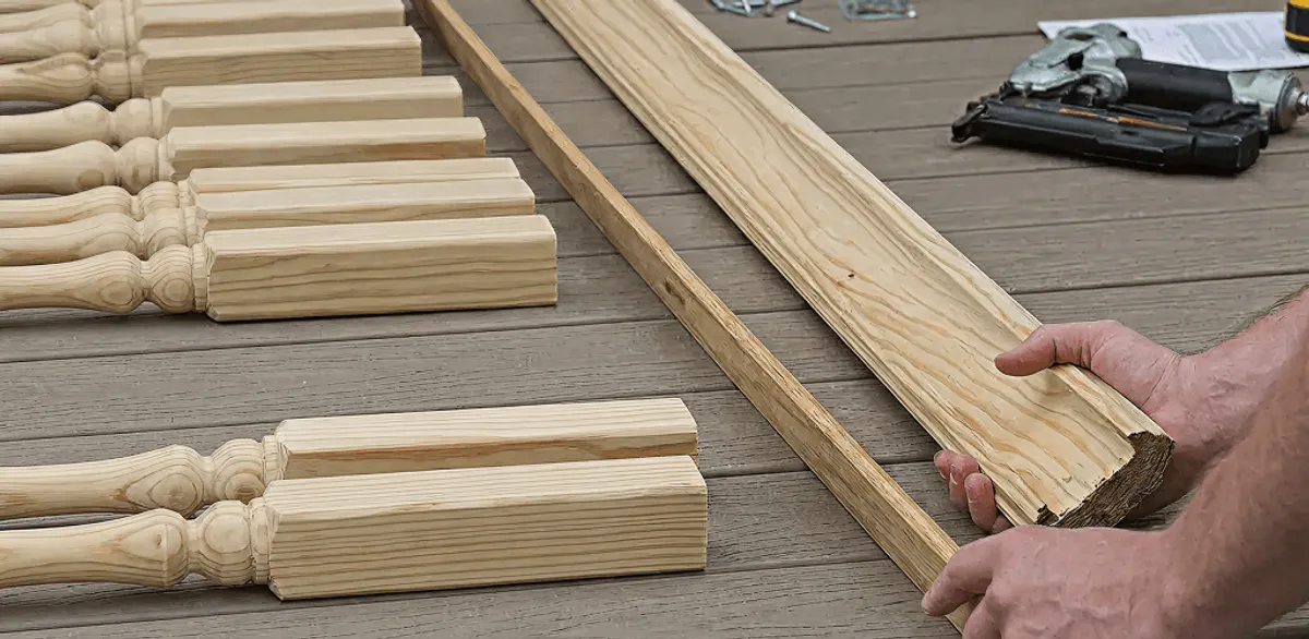 Handrail installation materials and wood components for stair rail work in Clearwater, FL