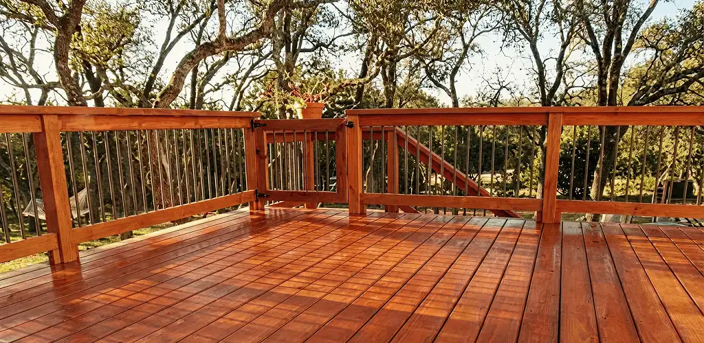 Deck sealing results with a freshly sealed wood deck in Clearwater, FL
